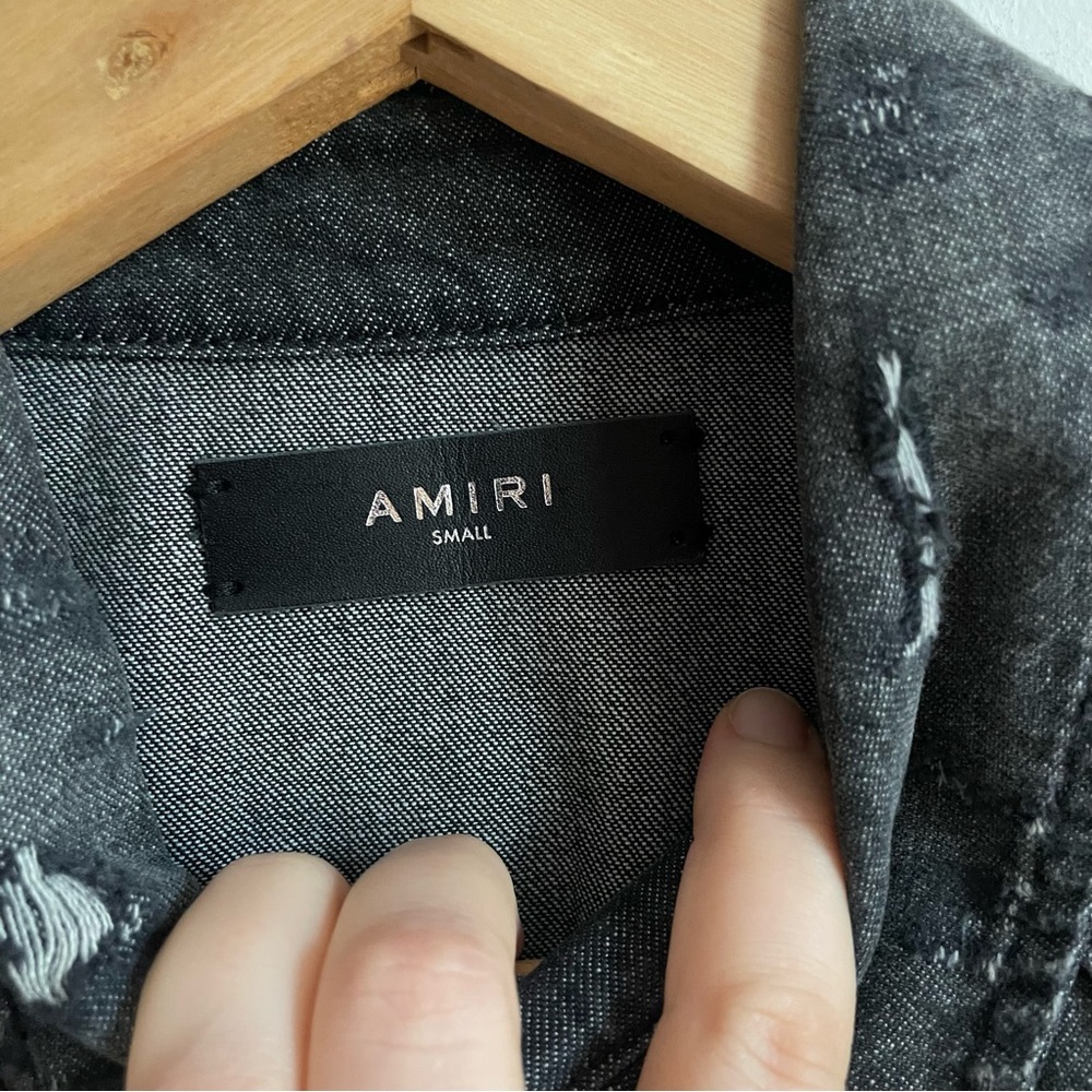 AMIRI Western Denim Paint Shirt In Black S - Picture 12 of 13